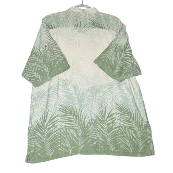 Tommy Bahama Mens XL 100% Silk Green Palm Print Short Sleeve Button-Up Shirt - Picture 7 of 11